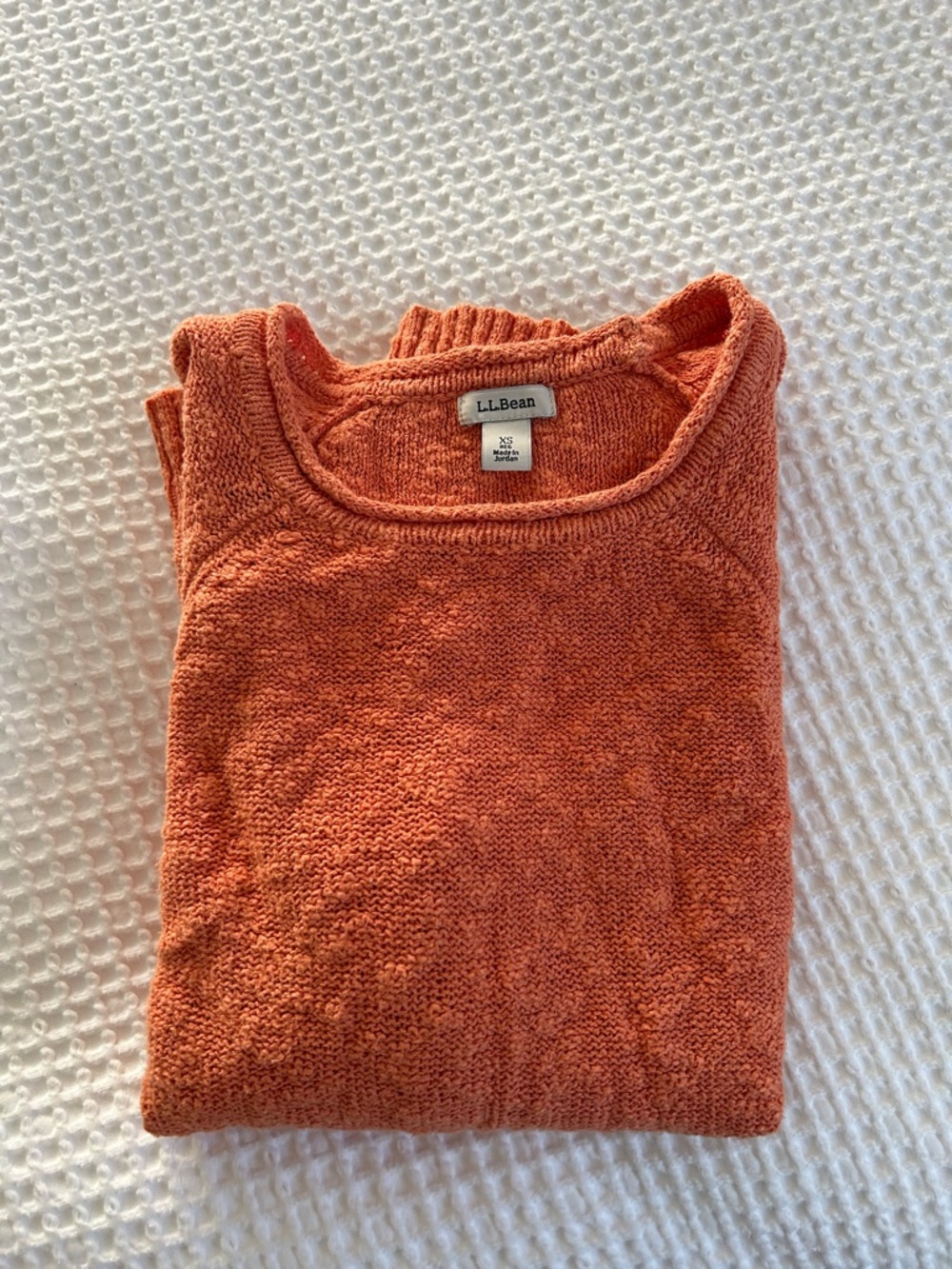 L.L. Bean Women's Coral-Orange Scoop Neck Sweater